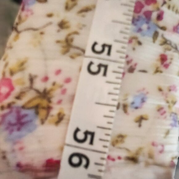 Sheer Floral Woven Fabric - 1 Yard, 56" Wide (Cottagecore, Chiffon-Like Drape ) - Picture 5 of 5